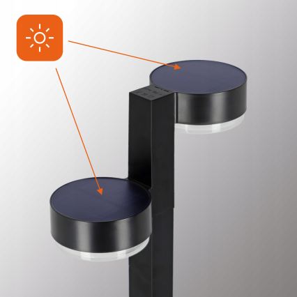 Set med 2 solcellslampor 2xLED/1W/3,7V 1200 mAh 55 cm IP65 svart