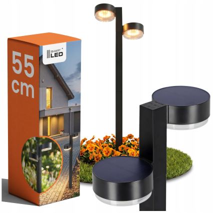 Set med 2 solcellslampor 2xLED/1W/3,7V 1200 mAh 55 cm IP65 svart