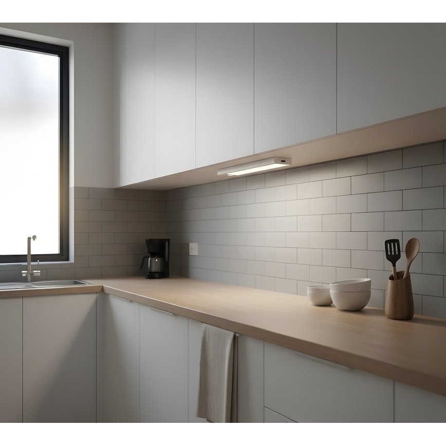 Set om 2 uppladdningsbara LED-möbelbelysningar med rörelsesensor och skymningssensor VIRO LED/1W/3,7V 800 mAh 3000/4000/6500K 20 cm vit