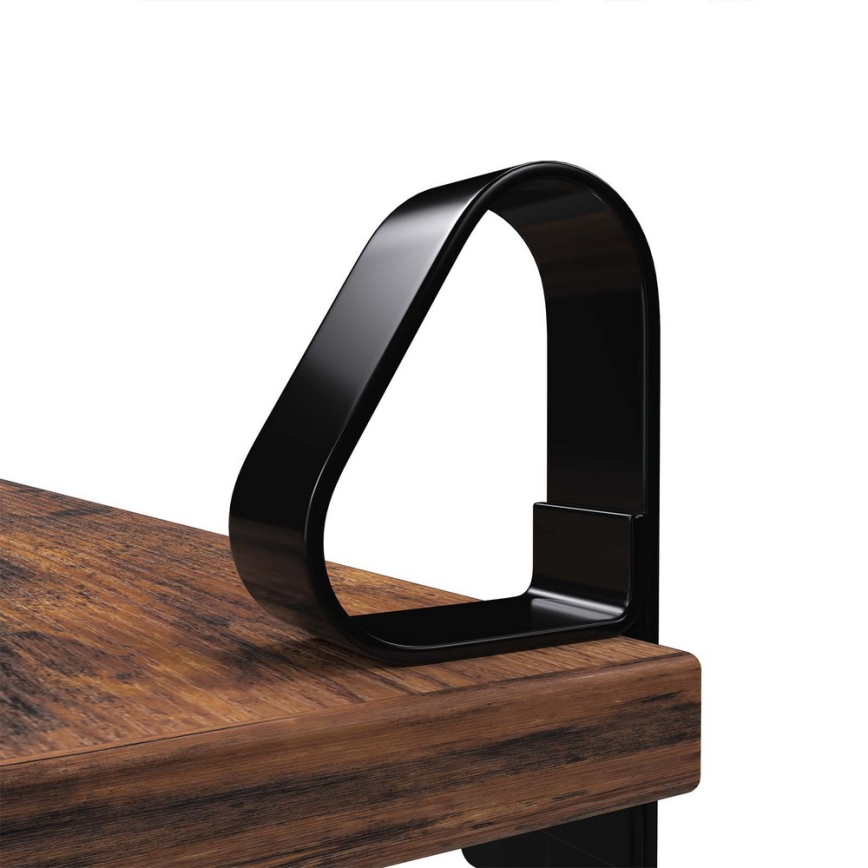 Set med 2 väggmonterade hyllor SHELFY, brun/svart