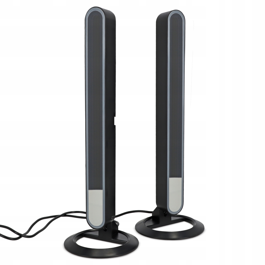 SET MED 2x LED RGBIC dimbar bordslampa LED/5W/5V svart + fjärrkontroll