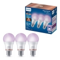 Set med 3 dimbara Philips SMART A60 LED RGB-lampor E27/8,8W/230V 2200-6500K