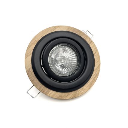 Set med 3 infällda takspotar TOBBY 1xGU10/20W/230V Ø 11,5 cm ek/svart