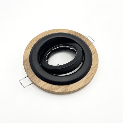 Set med 3 infällda takspotar TOBBY 1xGU10/20W/230V Ø 11,5 cm ek/svart