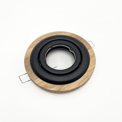 Set med 3 infällda takspotar TOBBY 1xGU10/20W/230V Ø 11,5 cm ek/svart
