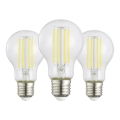 Set med 3 LED-lampor i vintage-stil A60, E27, 7,2W, 230V, 2700K - Eglo 110438