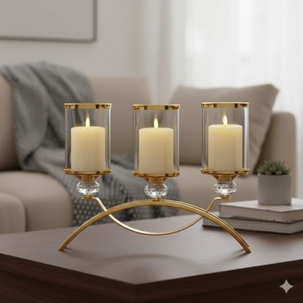 Set med 3 LED-ljus BRILLO LED/3xAAA krämfärgade + fjärrkontroll