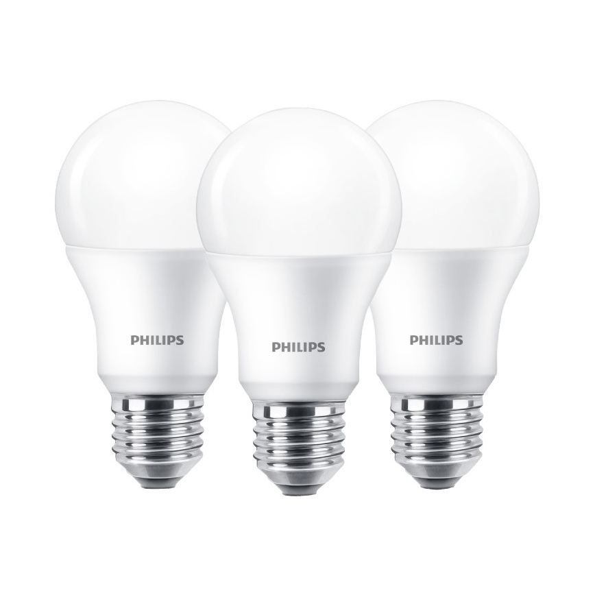 Set med 3x LED-lampa Philips E27/9W/230V 2700K