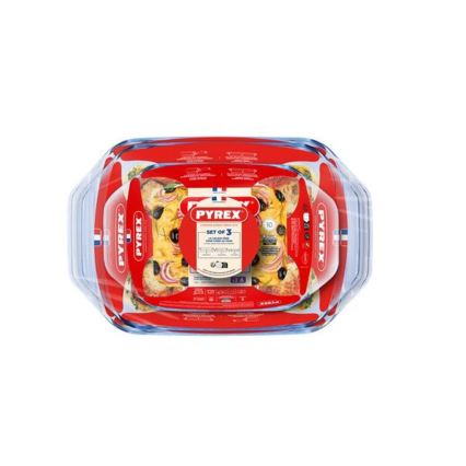 Set med 3 PYREX-ugnsformar 1,4/3/4 l