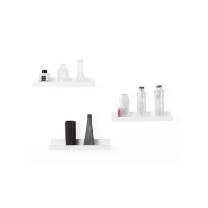 Set med 3 vita vägghyllor SHELFY