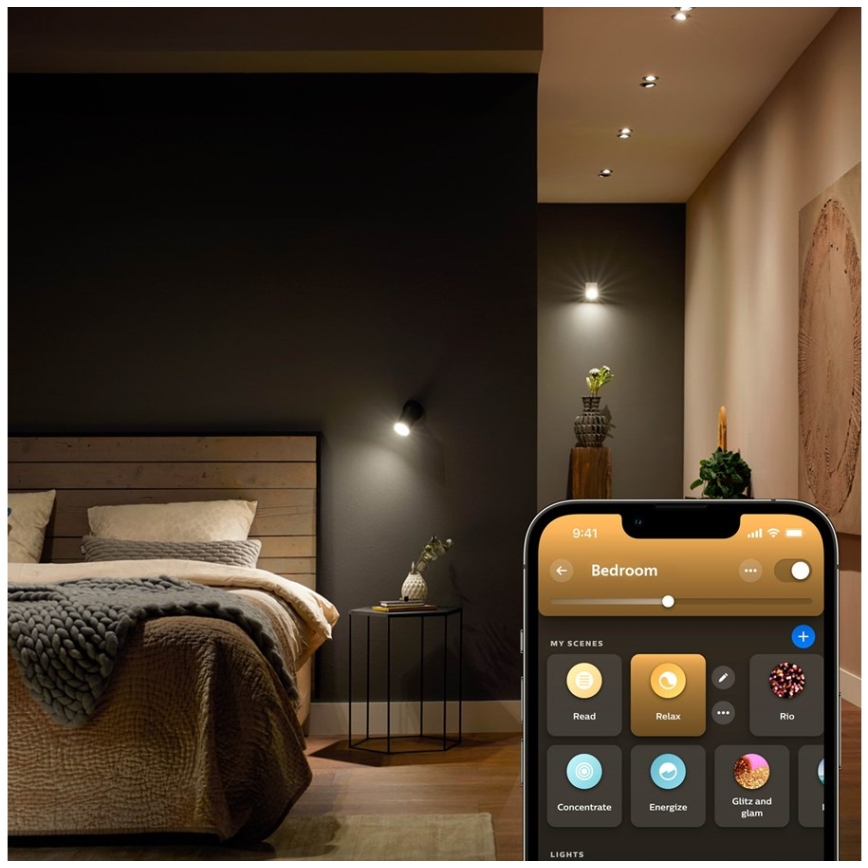 4-pack med dimbara LED-lampor Philips Hue WHITE AMBIANCE GU5,3/MR16/5,1W/12V 2200-6500K