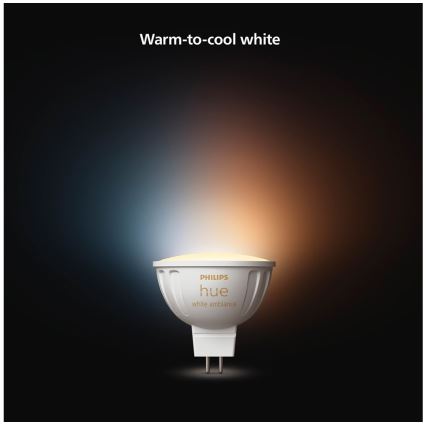 4-pack med dimbara LED-lampor Philips Hue WHITE AMBIANCE GU5,3/MR16/5,1W/12V 2200-6500K