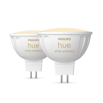 4-pack med dimbara LED-lampor Philips Hue WHITE AMBIANCE GU5,3/MR16/5,1W/12V 2200-6500K