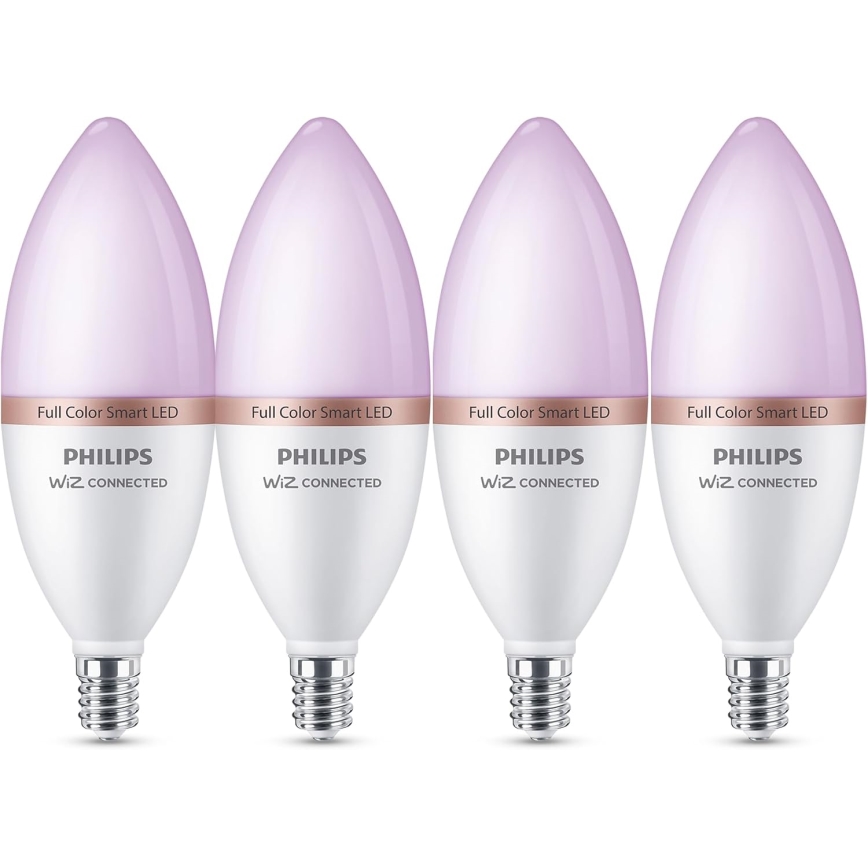 Set med 4 dimbara LED RGB-lampor Philips SMART C37 E14/5W/230V 2200-6500K