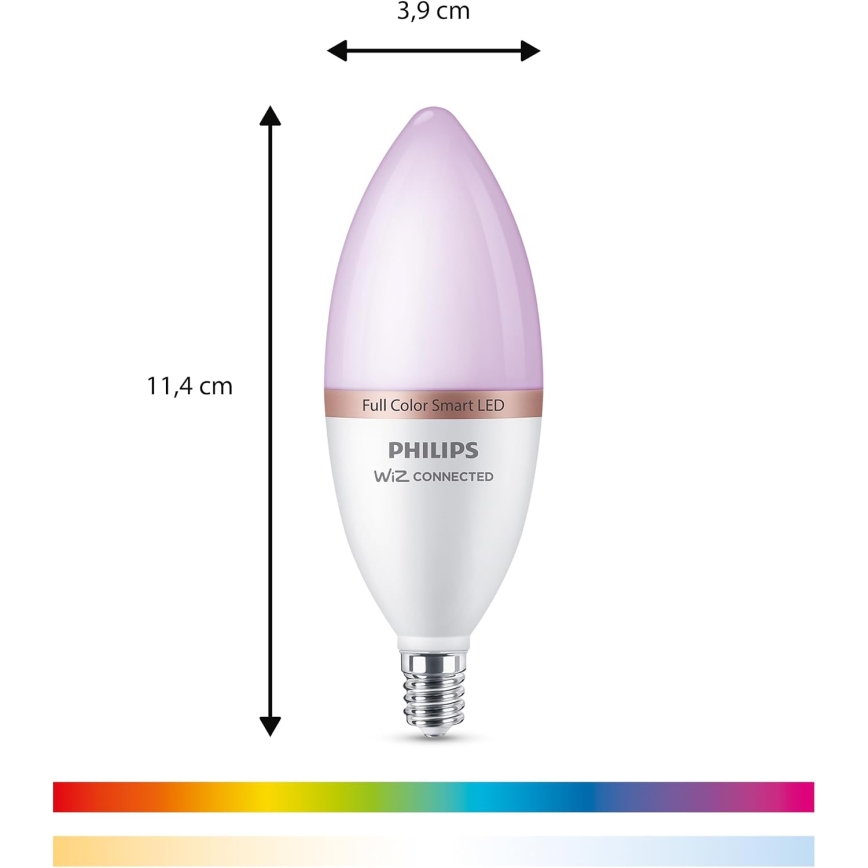 Set med 4 dimbara LED RGB-lampor Philips SMART C37 E14/5W/230V 2200-6500K