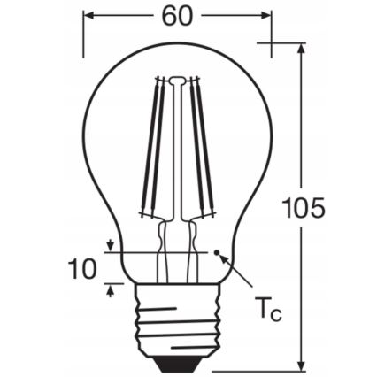 Set med 5 LED-lampor BASE CLASSIC FILAMENT A60 E27/7W/230V 4000K - Osram