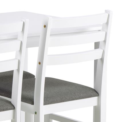 Set med matbord och 4 stolar EMILY, vit