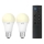 Set om 2 dimbara LED-lampor A60 E27/9W/230V 2700K Wi‑Fi + fjärrkontroll - WiZ