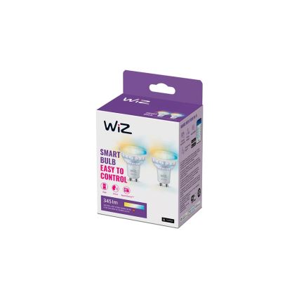 Set om 2 dimbara LED-spotar med rörelsesensor PAR16 GU10/4,7W/230V 2700-6500K CRI 90 Wi-Fi - WiZ