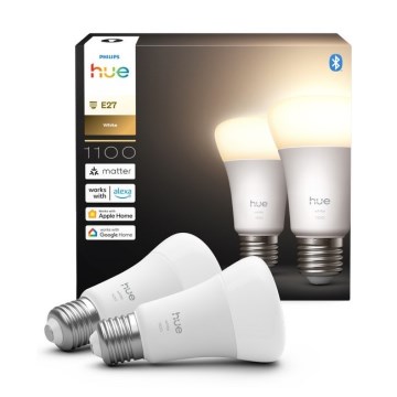 Set om 2 dimbara LED-lampor Philips Hue WHITE E27/9,5W/230V 2700K