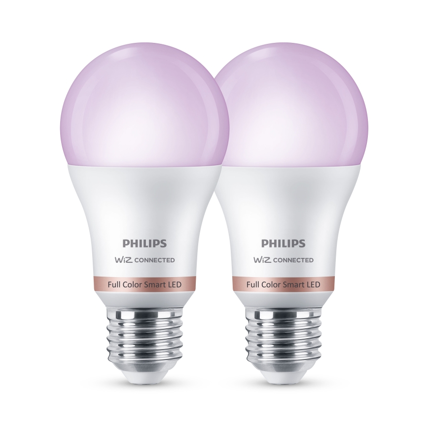 Set 2x dimbara LED RGB-lampor Philips SMART A60 E27/8,5W/230V 2200-6500K
