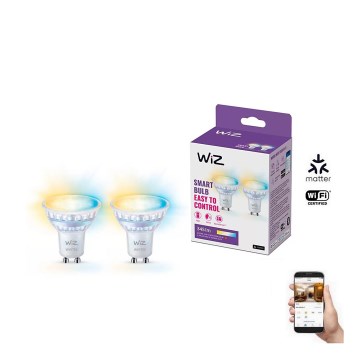 Set om 2 dimbara LED-spotar med rörelsesensor PAR16 GU10/4,7W/230V 2700-6500K CRI 90 Wi-Fi - WiZ
