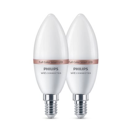 Set om 2 dimbara LED RGB-lampor Philips SMART C37 E14/4,9W/230V 2200-6500K CRI 90