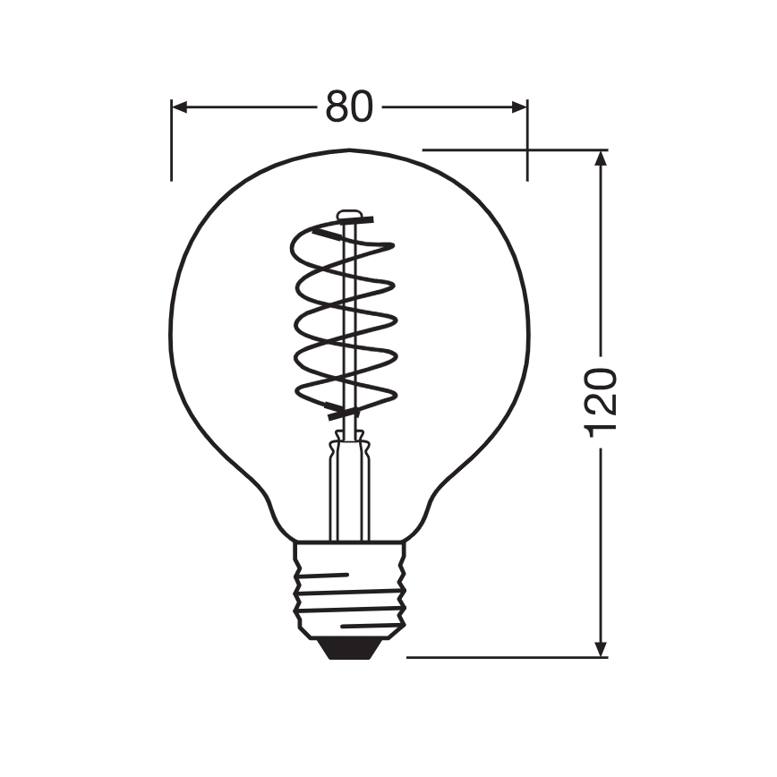 Set om 2 LED-dimbara vintage filament-glödlampor E27/7,8W/230V 1800K - Osram