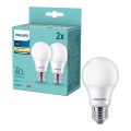 Set om 2 LED-lampor Philips A60 E27/4,9W/230V 2700K