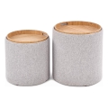 Set om 2 pallar AVIKO Ø 38/45 cm, grå/beige