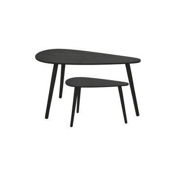 Set om 2 soffbord SOLE 60/80x30/40 cm svart
