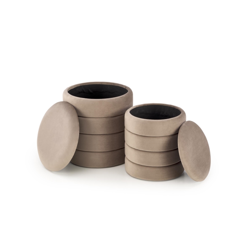 Set om 2 taburetter PAX Ø 33/40 cm taupe