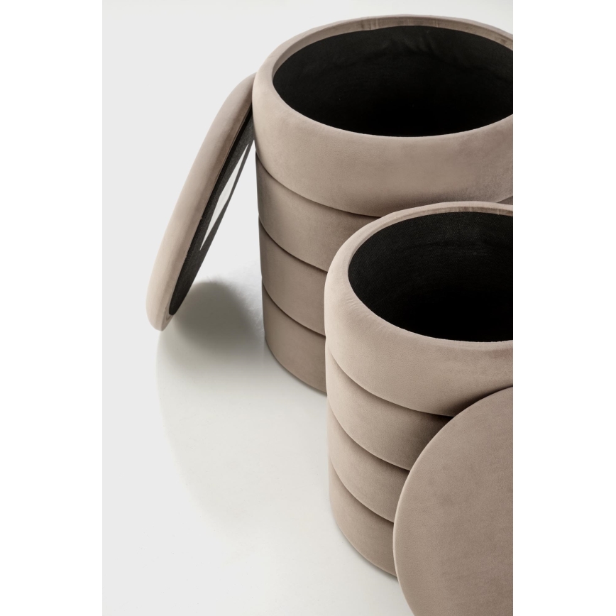 Set om 2 taburetter PAX Ø 33/40 cm taupe