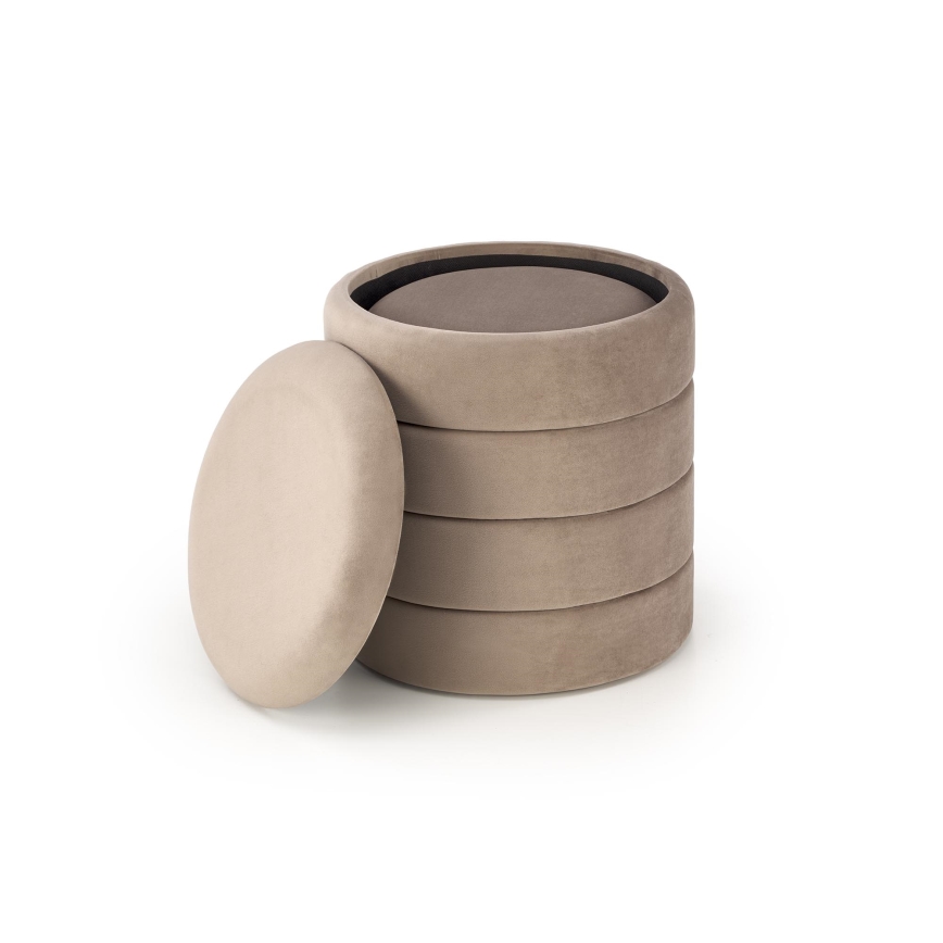 Set om 2 taburetter PAX Ø 33/40 cm taupe