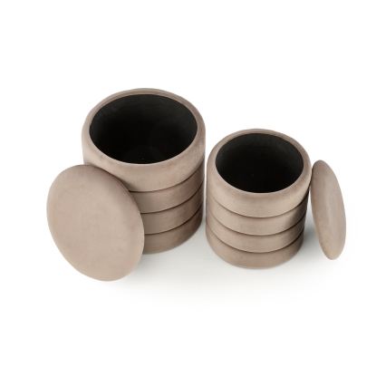 Set om 2 taburetter PAX Ø 33/40 cm taupe