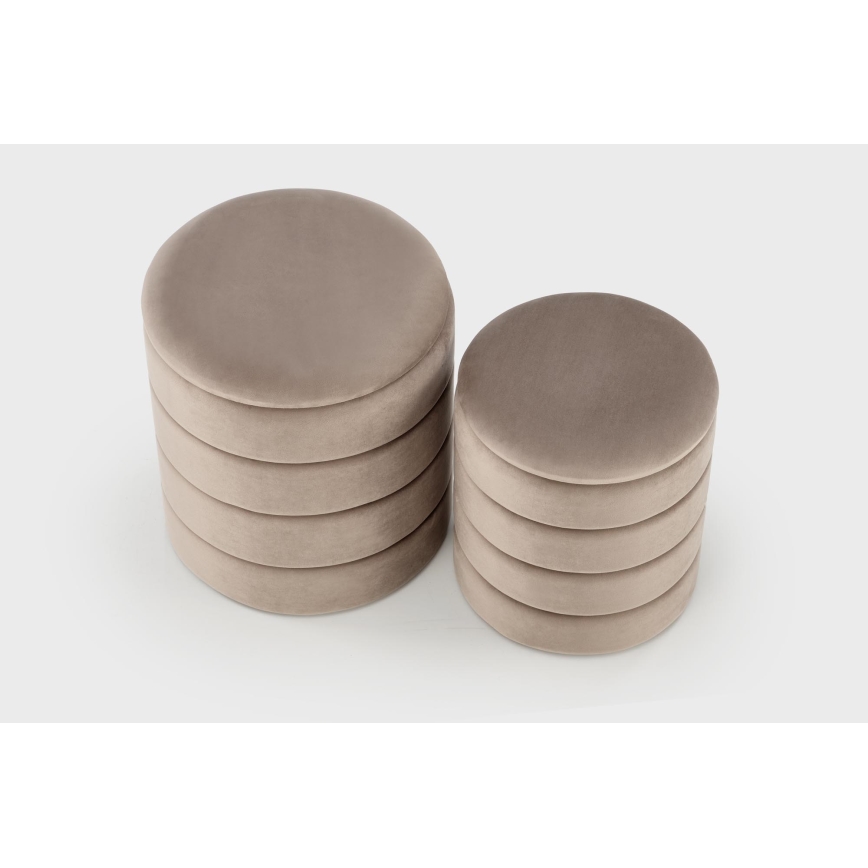 Set om 2 taburetter PAX Ø 33/40 cm taupe