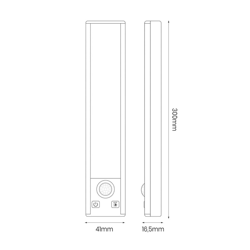 Set om 2 uppladdningsbara LED-belysningar för möbler med rörelse- och skymningssensor VIRO LED/1,2W/3,7V 800 mAh 3000/4000/6500K 30 cm vit