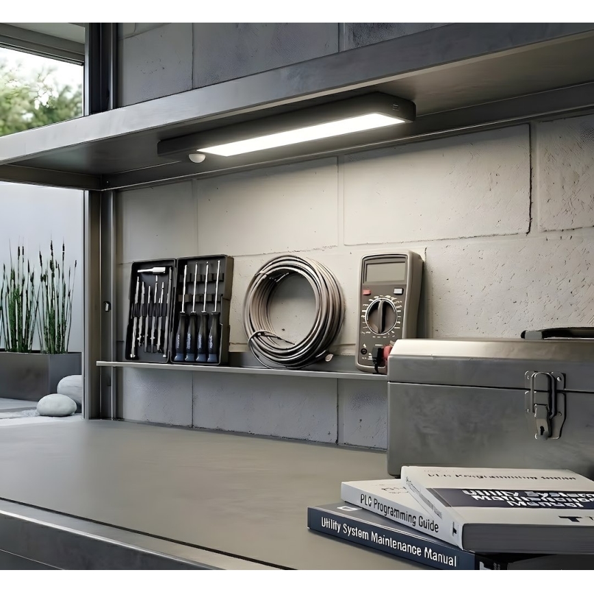 Set om 2 uppladdningsbara LED-möbellampor med rörelse- och skymningssensor VIRO LED/1W/3,7V 800 mAh 3000/4000/6500K 20 cm svart