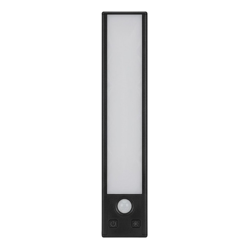 Set om 2 uppladdningsbara LED-möbellampor med rörelse- och skymningssensor VIRO LED/1W/3,7V 800 mAh 3000/4000/6500K 20 cm svart