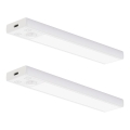 Set om 2 uppladdningsbara LED-möbellampor med rörelse- och skymningssensor VIRO LED/1W/3,7V 800 mAh 3000/4000/6500K 20 cm vit