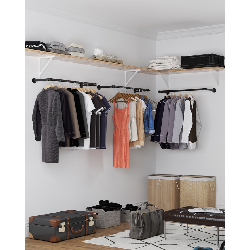 Set om 2 väggmonterade hängare för galgar LINEA, svart