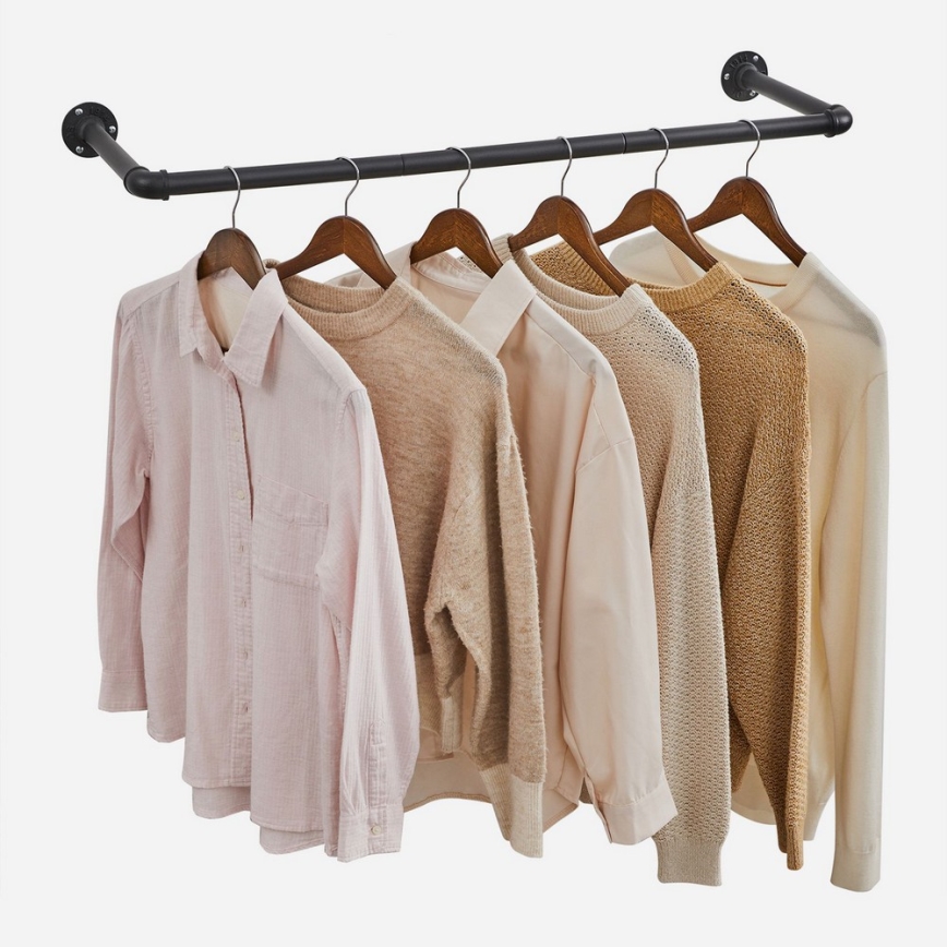 Set om 2 väggmonterade hängare för galgar LINEA, svart