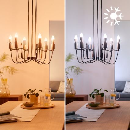 Set om 3 RGB-dimbara LED-lampor Philips SMART C37 E14/4,9W/230V 2200-6500K CRI 90