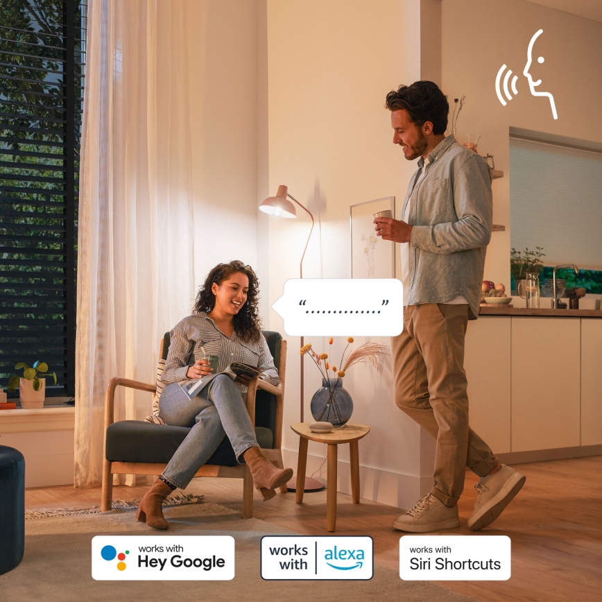 Set om 3 RGB-dimbara LED-lampor Philips SMART C37 E14/4,9W/230V 2200-6500K CRI 90