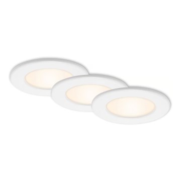 Set om 3 LED-infällda badrumslampor LED/6W/230V 3000K IP44 vit