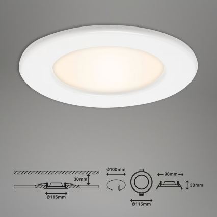 Set om 3 LED-infällda badrumslampor LED/6W/230V 3000K IP44 vit