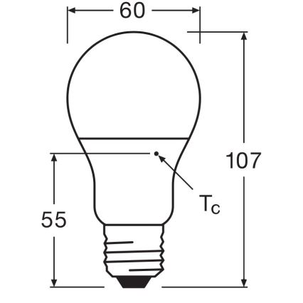 Set om 3 LED-lampor A60 E27 8W 230V 3000K - Osram