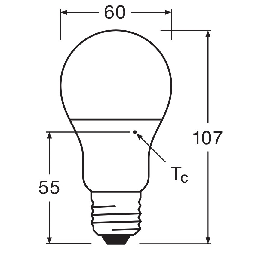 Set om 3 LED-lampor A60 E27 8W 230V 3000K - Osram