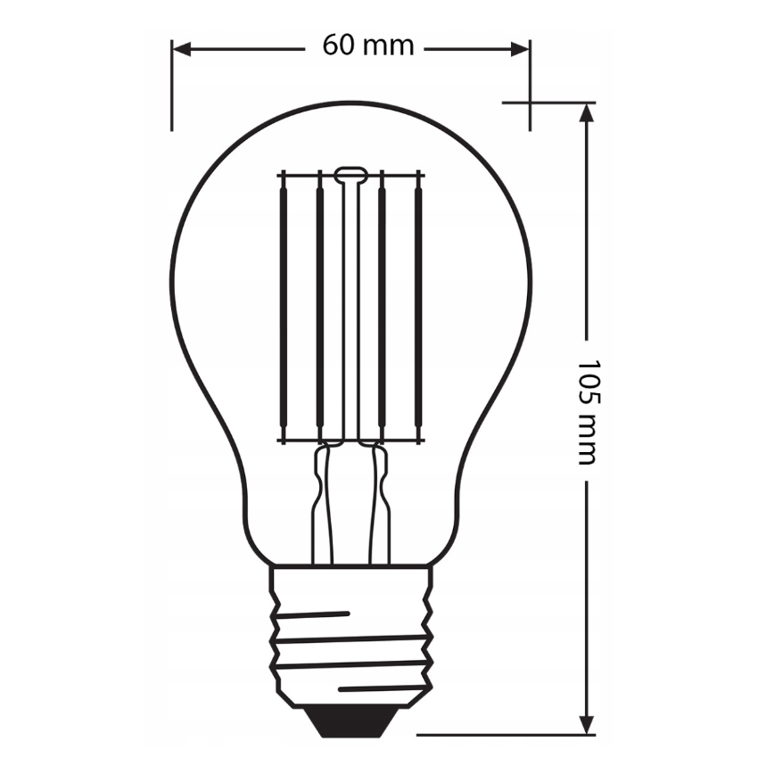 Set om 3 LED-lampor BASE CLASSIC FILAMENT A60 E27/7,5W/230V 4000K - Osram
