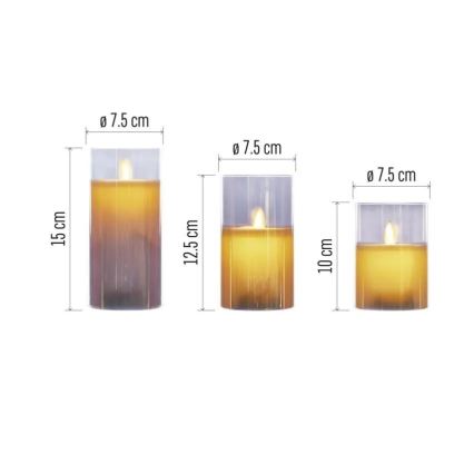 Set om 3 LED-ljus LED/6xAA